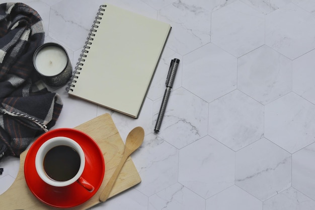 Contact desk with notebook